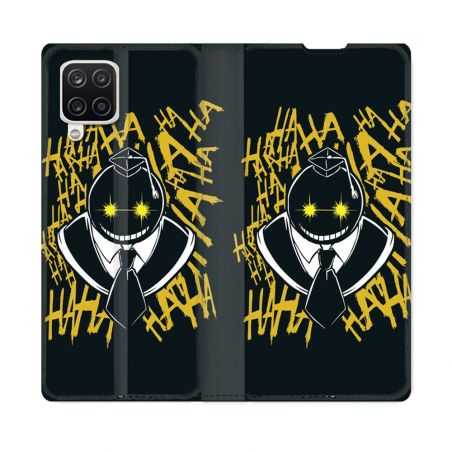Housse Cuir Portefeuille Pour Samsung Galaxy A12 Manga Assassination Classroom Kuro Noir