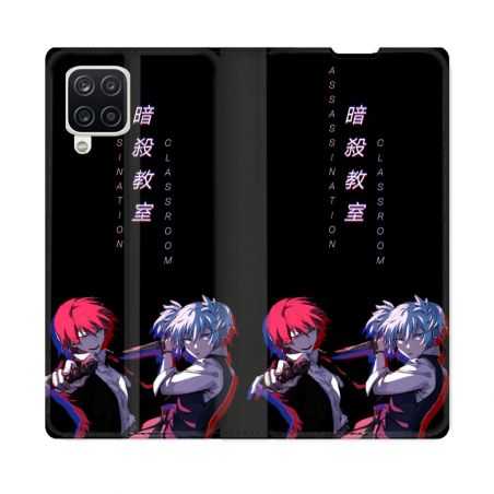 Housse Cuir Portefeuille Pour Samsung Galaxy A12 Manga Assassination Classroom Duo