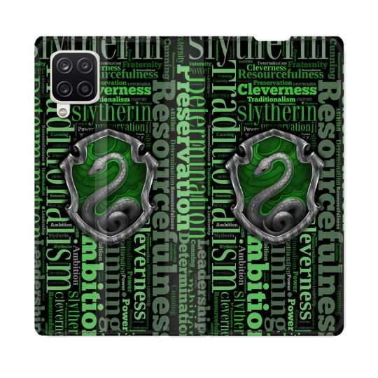 Housse Cuir Portefeuille Pour Samsung Galaxy A12 Harry Potter Serpentar