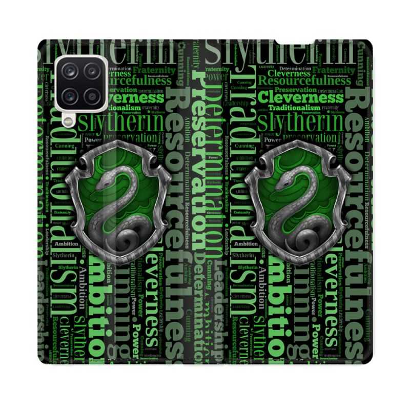 Housse Cuir Portefeuille Pour Samsung Galaxy A12 Harry Potter Serpentar