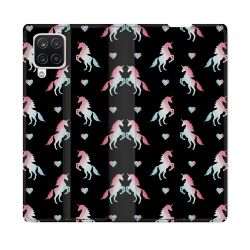 Housse Cuir Portefeuille Pour Samsung Galaxy A12 Fantastique Licorne Pattern