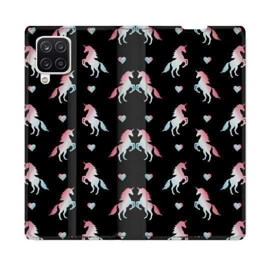 Housse Cuir Portefeuille Pour Samsung Galaxy A12 Fantastique Licorne Pattern