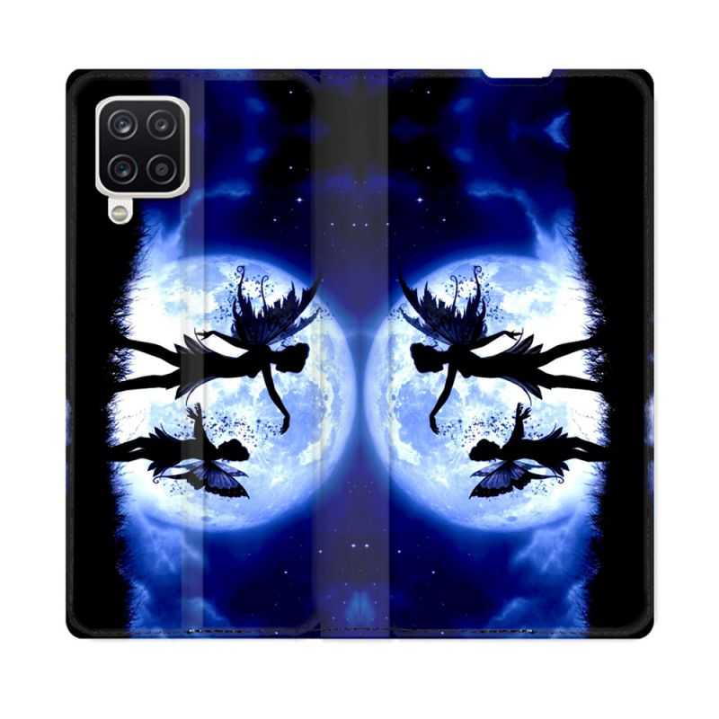 Housse Cuir Portefeuille Pour Samsung Galaxy A12 Fantastique Fee Lune