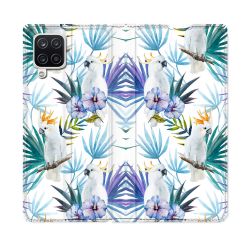 Housse Cuir Portefeuille Pour Samsung Galaxy A12 Animal Perroquet Peinture