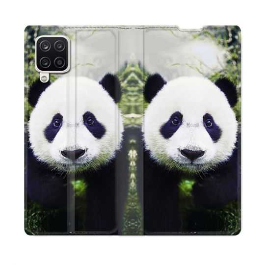 Housse Cuir Portefeuille Pour Samsung Galaxy A12 Animal Panda Color