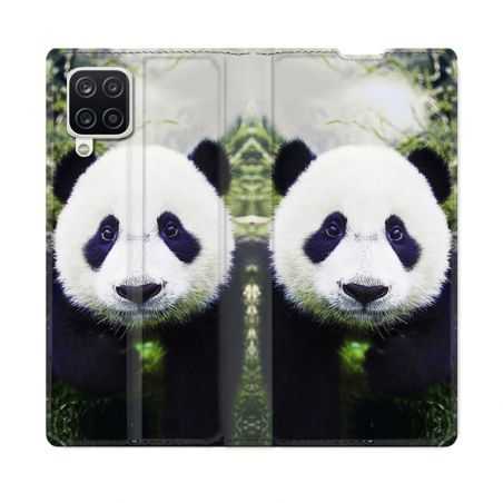 Housse Cuir Portefeuille Pour Samsung Galaxy A12 Animal Panda Color