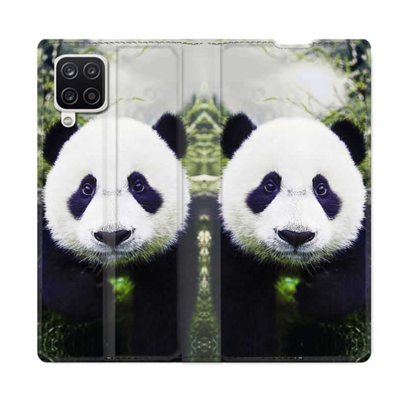Housse Cuir Portefeuille Pour Samsung Galaxy A12 Animal Panda Color