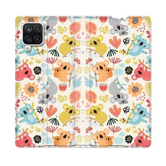 Housse Cuir Portefeuille Pour Samsung Galaxy A12 Animal Koala Pattern