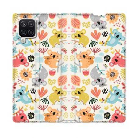 Housse Cuir Portefeuille Pour Samsung Galaxy A12 Animal Koala Pattern
