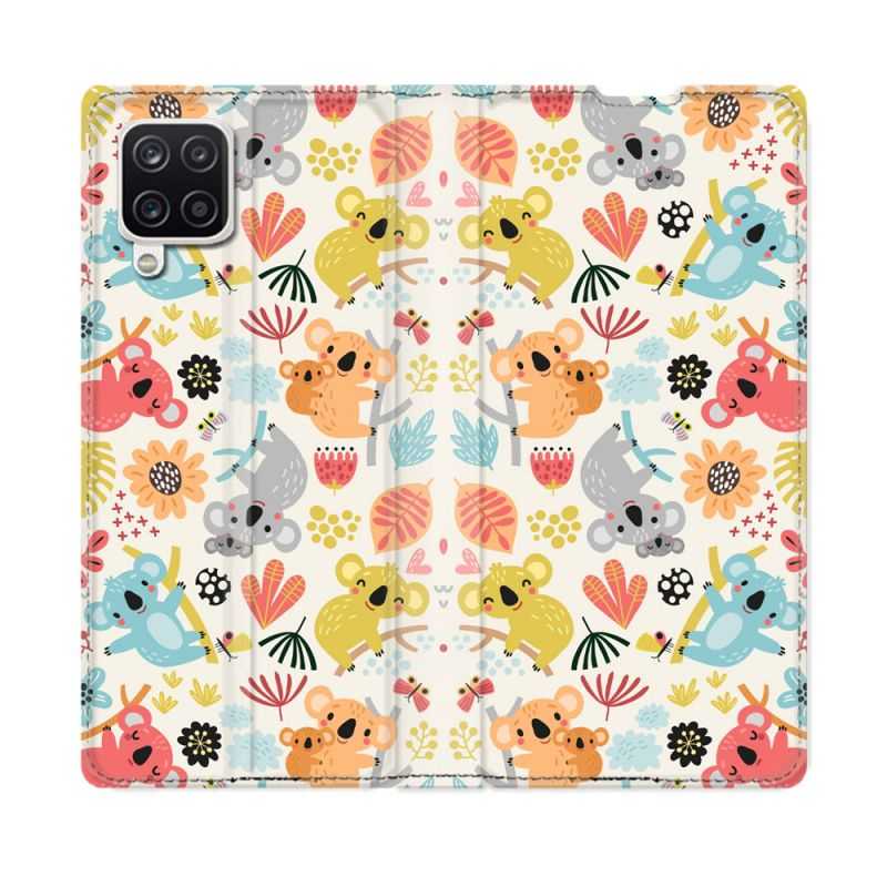 Housse Cuir Portefeuille Pour Samsung Galaxy A12 Animal Koala Pattern