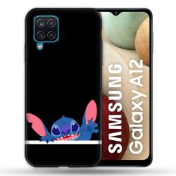 Coque Pour Samsung Galaxy A12 Stitch Noir