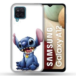 Coque Pour Samsung Galaxy A12 Stitch Blanc