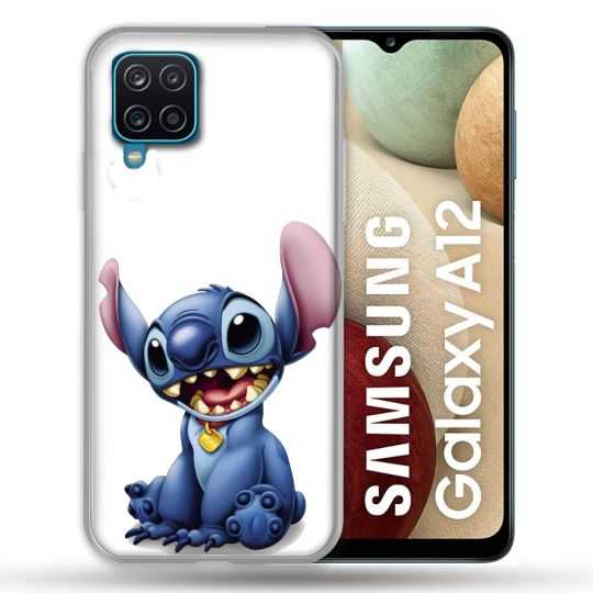 Coque Pour Samsung Galaxy A12 Stitch Blanc