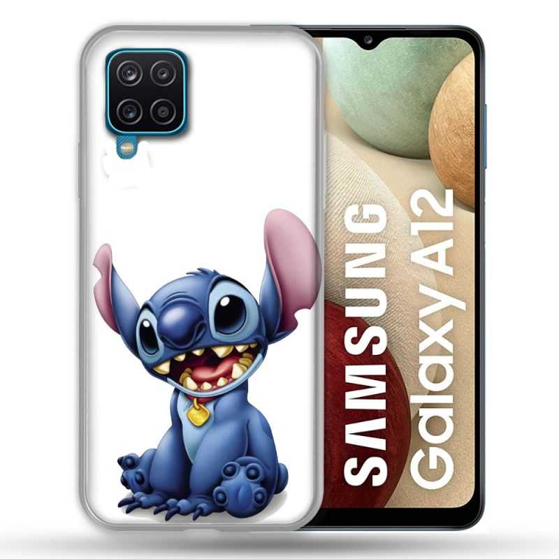 Coque Pour Samsung Galaxy A12 Stitch Blanc