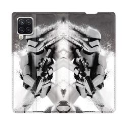 Housse Cuir Portefeuille Pour Samsung Galaxy A12 Star Wars - Trooper