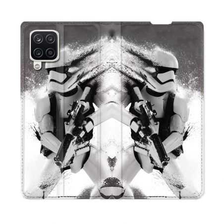 Housse Cuir Portefeuille Pour Samsung Galaxy A12 Star Wars - Trooper