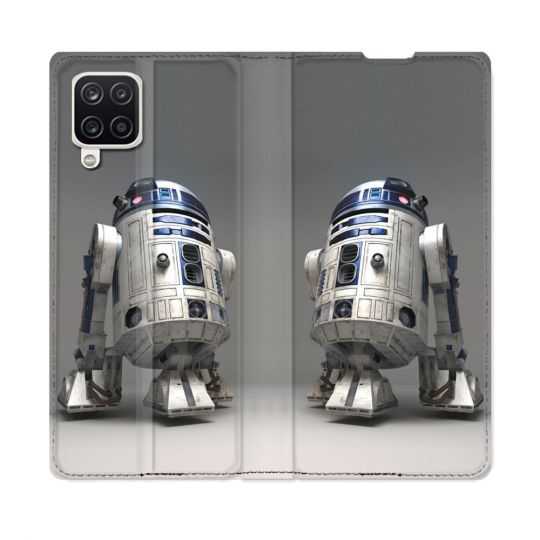 Housse Cuir Portefeuille Pour Samsung Galaxy A12 Star Wars - R2D2
