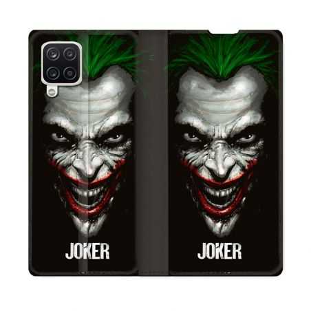 Housse Cuir Portefeuille Pour Samsung Galaxy A12 Joker Noir