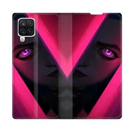 Housse Cuir Portefeuille Pour Samsung Galaxy A12 Arcane Jynx Rose