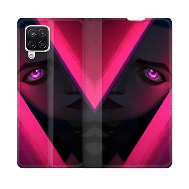 Housse Cuir Portefeuille Pour Samsung Galaxy A12 Arcane Jynx Rose