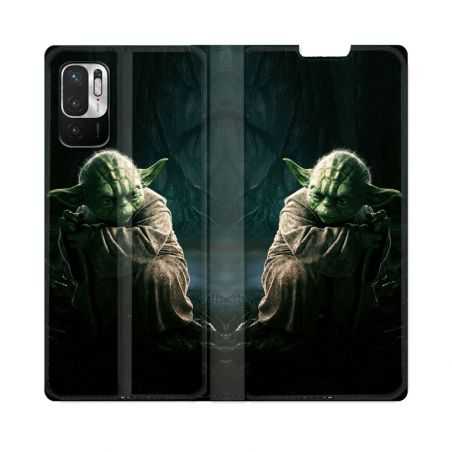 Housse Cuir Portefeuille Pour Redmi Note 10 5G Star Wars - Yoda sombre