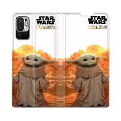 Housse Cuir Portefeuille Pour Redmi Note 10 5G Star Wars - Yoda bebe soleil