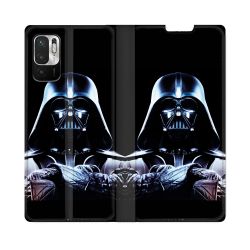 Housse Cuir Portefeuille Pour Redmi Note 10 5G Star Wars - Dark Vador Noir