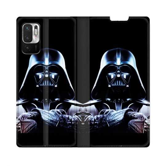 Housse Cuir Portefeuille Pour Redmi Note 10 5G Star Wars - Dark Vador Noir