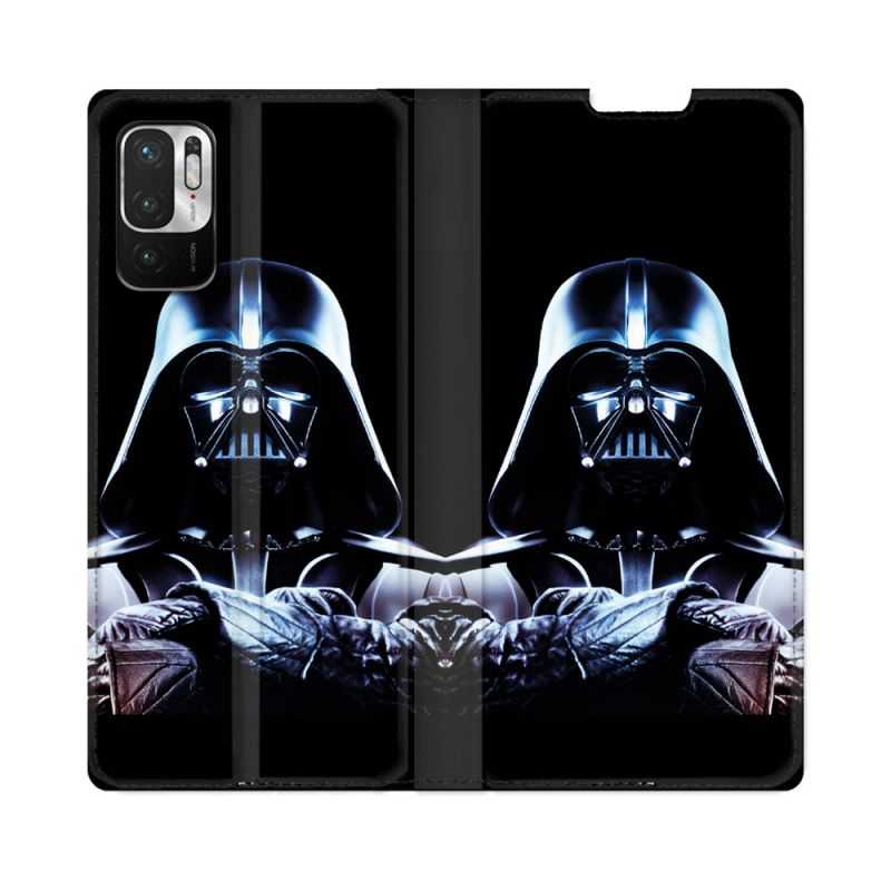 Housse Cuir Portefeuille Pour Redmi Note 10 5G Star Wars - Dark Vador Noir