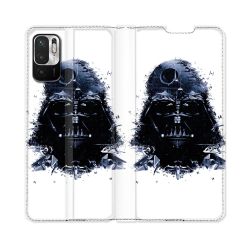 Housse Cuir Portefeuille Pour Redmi Note 10 5G Star Wars - Dark Vador Blanc