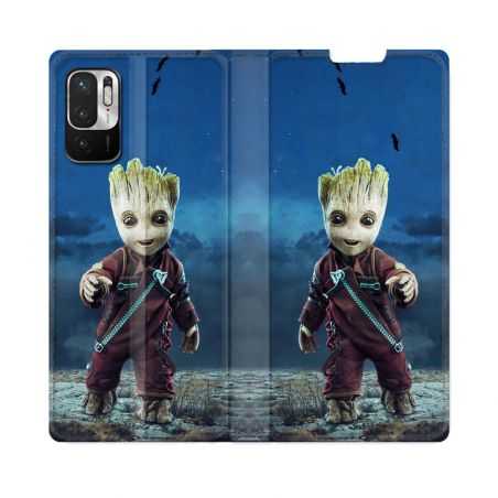 Housse Cuir Portefeuille Pour Redmi Note 10 5G Groot Bleu