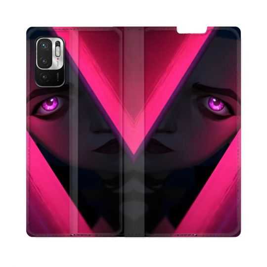 Housse Cuir Portefeuille Pour Redmi Note 10 5G Arcane Jynx Rose