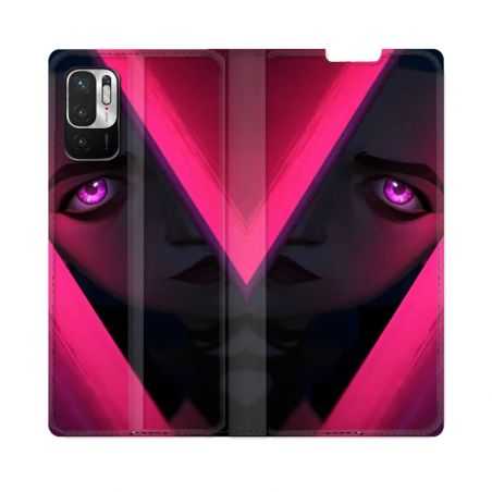 Housse Cuir Portefeuille Pour Redmi Note 10 5G Arcane Jynx Rose