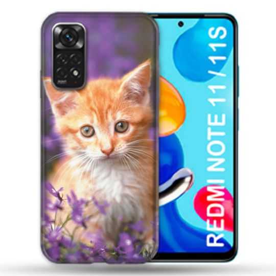 Coque Pour Xiaomi Redmi Note 11 / 11S Animal Chat Violet