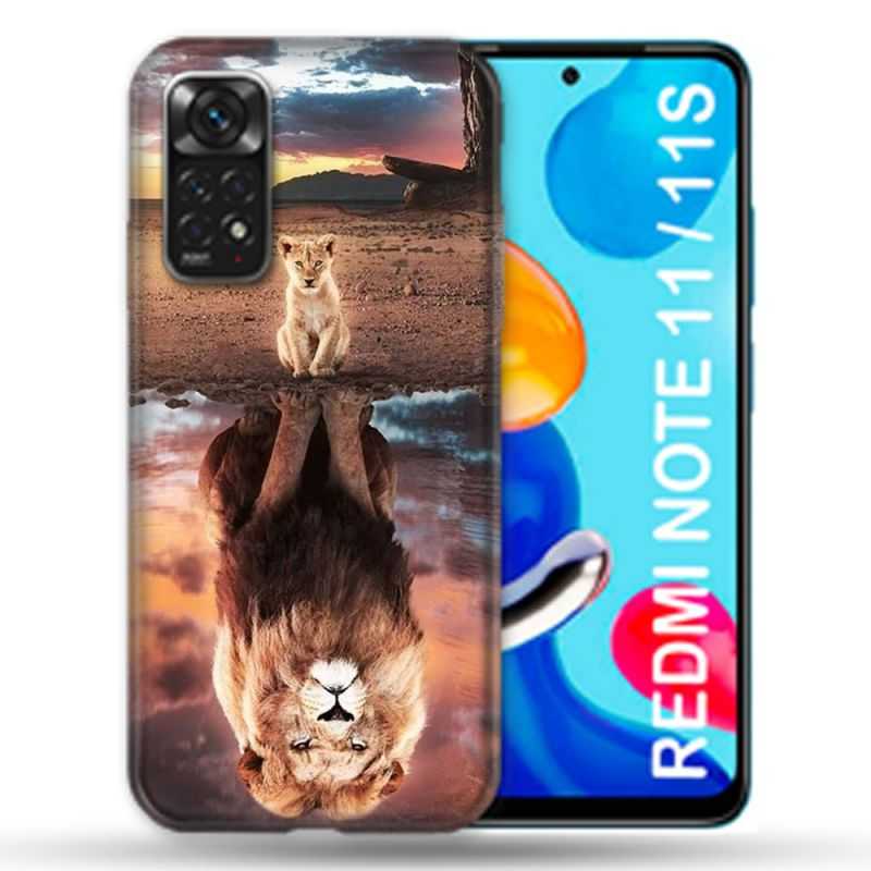 Coque Pour Xiaomi Redmi Note 11 / 11S Animal Lion Reflet