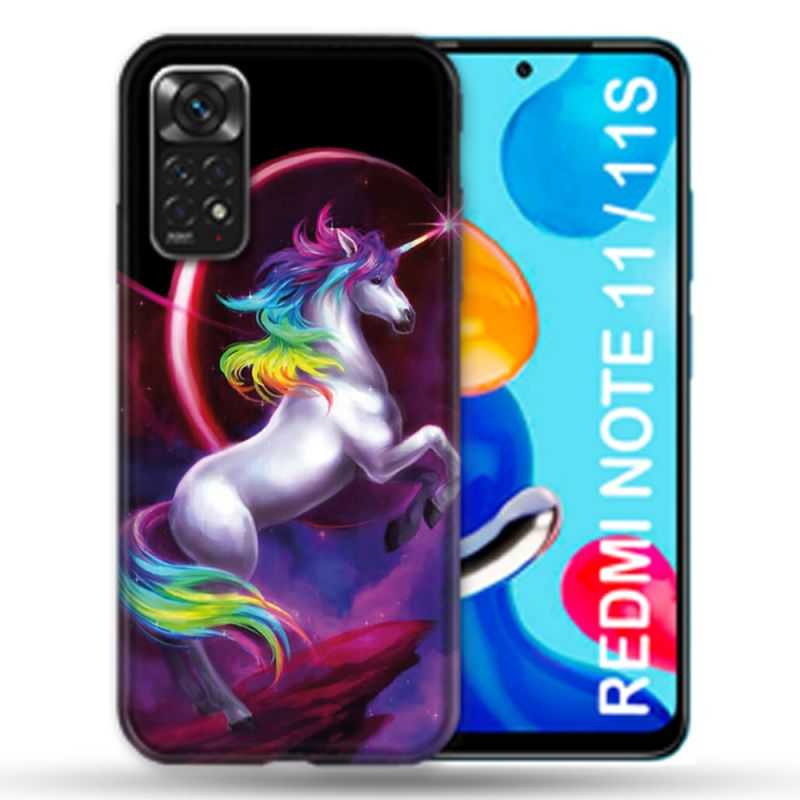 Coque Pour Xiaomi Redmi Note 11 / 11S Fantastique Licorne Arc en ciel