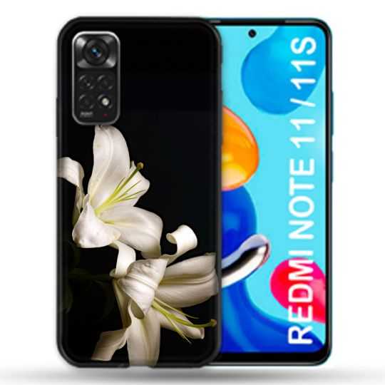 Coque Pour Xiaomi Redmi Note 11 / 11S Fleur Lys Noir