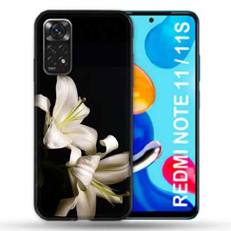 Coque Pour Xiaomi Redmi Note 11 / 11S Fleur Lys Noir
