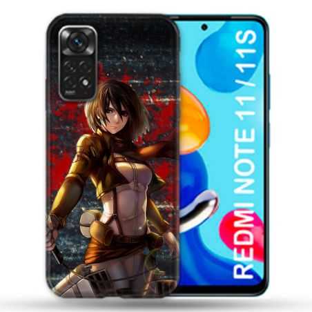 Coque Pour Xiaomi Redmi Note 11 / 11S Manga Attaque Titans Mikasa