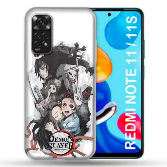 Coque Pour Xiaomi Redmi Note 11 / 11S Manga Demon Slayer Blanc