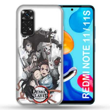 Coque Pour Xiaomi Redmi Note 11 / 11S Manga Demon Slayer Blanc
