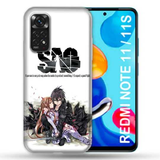 Coque Pour Xiaomi Redmi Note 11 / 11S Manga SAO sword Art Online Blanc