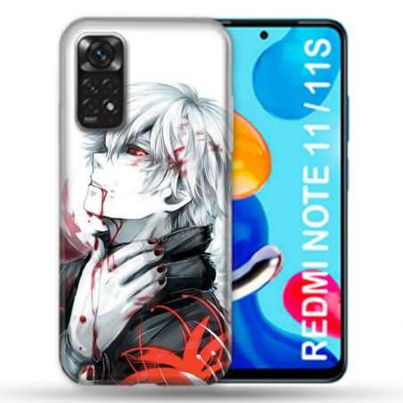 Coque Pour Xiaomi Redmi Note 11 / 11S Manga Tokyo Ghoul Kaneki Blanc