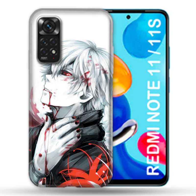 Coque Pour Xiaomi Redmi Note 11 / 11S Manga Tokyo Ghoul Kaneki Blanc