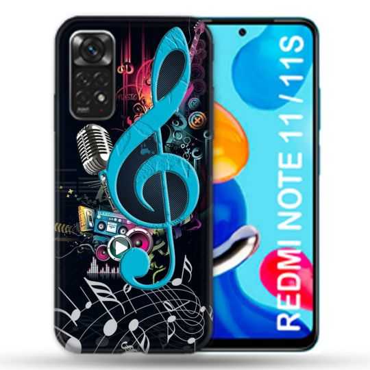 Coque Pour Xiaomi Redmi Note 11 / 11S Musique Cle Sol Bleu