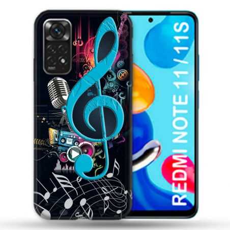Coque Pour Xiaomi Redmi Note 11 / 11S Musique Cle Sol Bleu