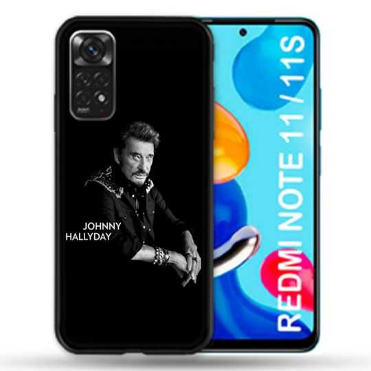 Coque Pour Xiaomi Redmi Note 11 / 11S Musique Johnny Hallyday Noir