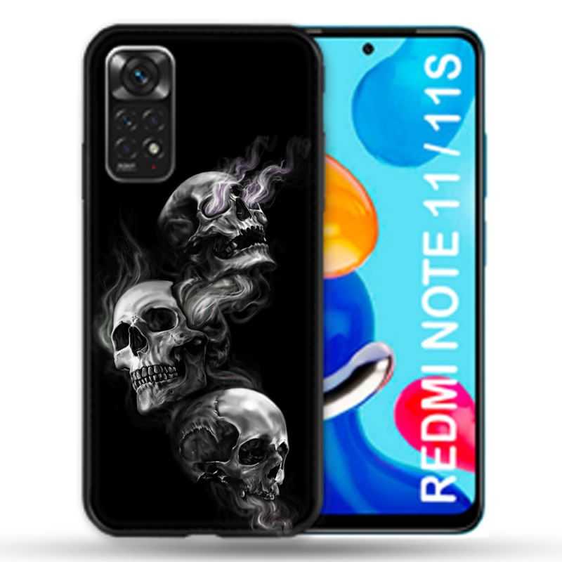 Coque Pour Xiaomi Redmi Note 11 / 11S Tete de Mort Triple