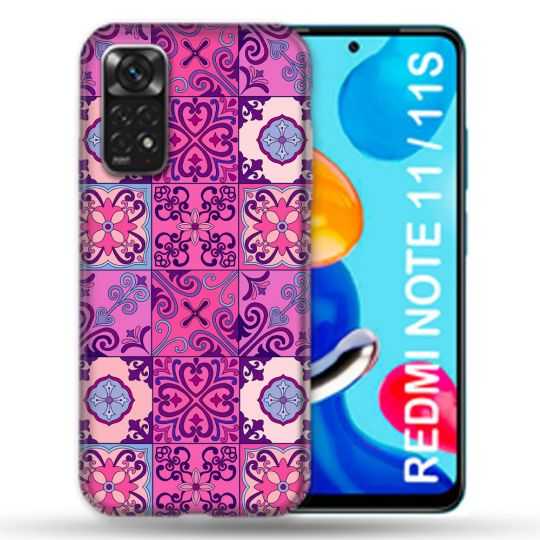 Coque Pour Xiaomi Redmi Note 11 / 11S Texture Carreau Ciment Violet