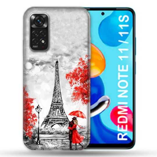 Coque Pour Xiaomi Redmi Note 11 / 11S Voyage France Paris Rouge